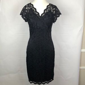 Marina Black Lace dress Size 8P Petite